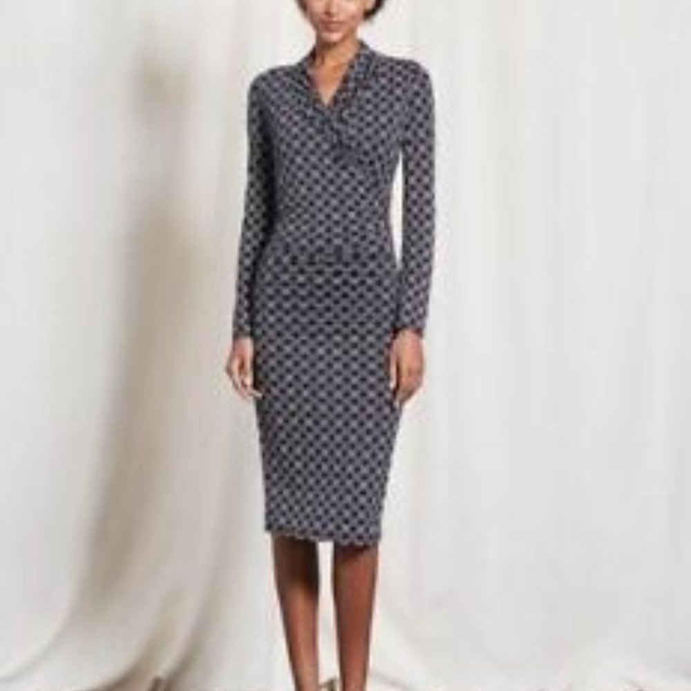 Boden Ruched Faux Wrap Jersey Dress